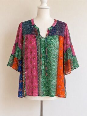 Anthropologie Akemi + Kin Blouse Size XS Antonella Sheer Boho Flowy